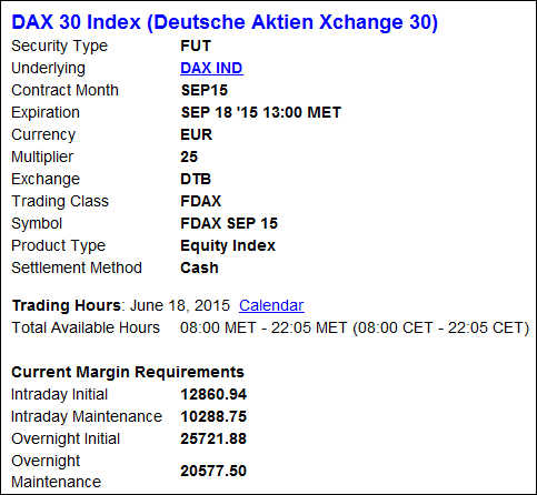 DAX-30-Index-Kontraktspezifikation