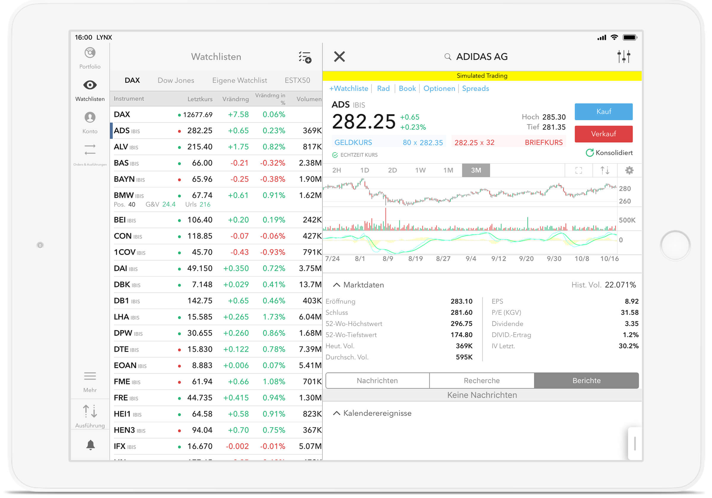 iPad Trading App: Mit Demokonto testen