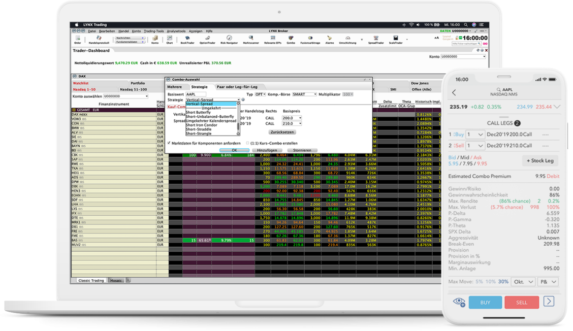 Erstellen Sie Kombinationsorders mit dem ComboTrader Order-Tool Trading Tool: ComboTrader