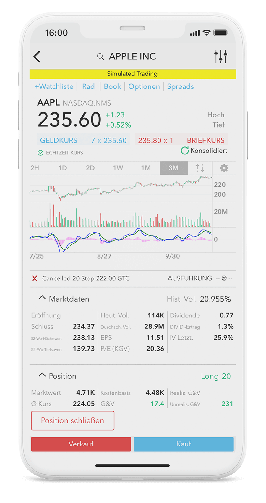 iPhone Trading App: Mit Demokonto testen