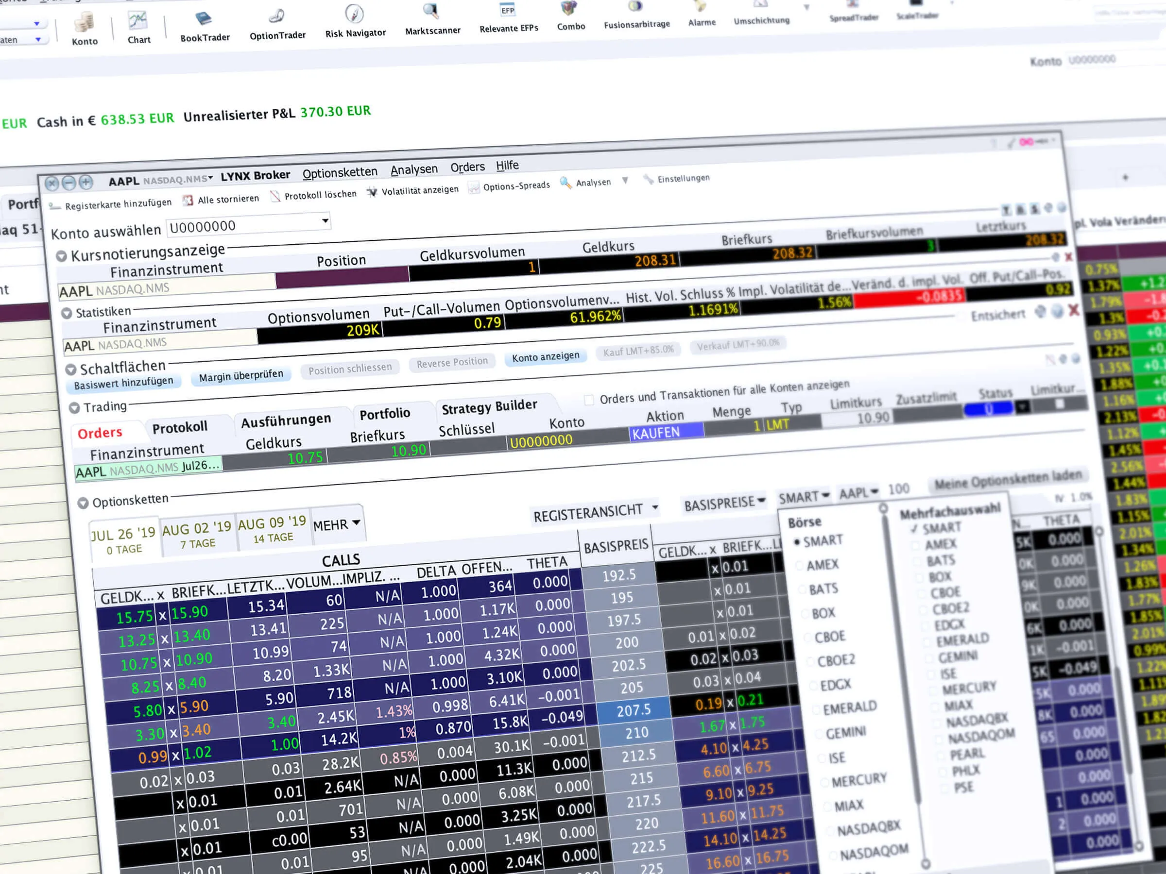 Weitere Tradingtools über LYNX: OptionTrader